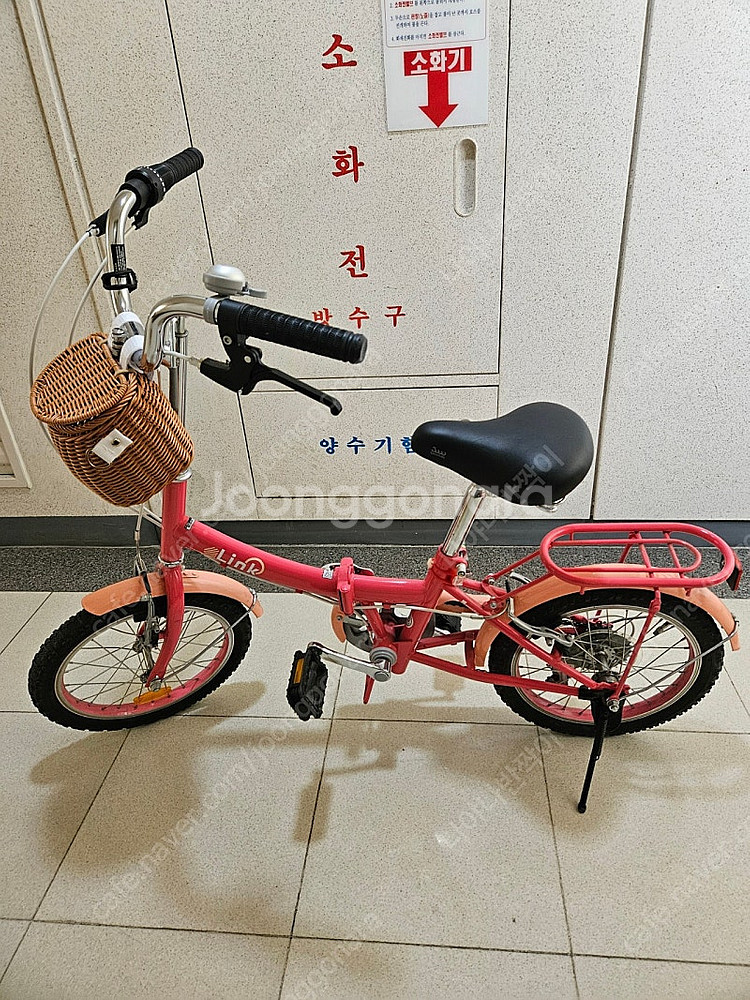 삼천리 미니벨로 링크 16인치 접이식 핑크 자전거--0