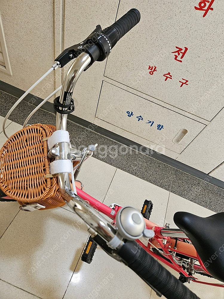 삼천리 미니벨로 링크 16인치 접이식 핑크 자전거--2