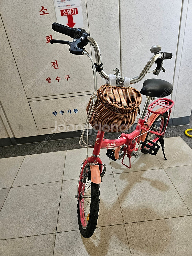 삼천리 미니벨로 링크 16인치 접이식 핑크 자전거--4