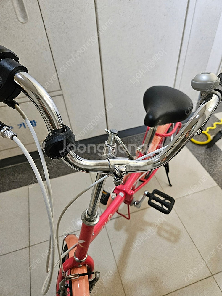 삼천리 미니벨로 링크 16인치 접이식 핑크 자전거--6