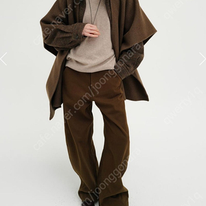 모노하 Cotton curve pants brown 2사이즈 팝니다