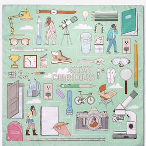 STUDIO YARN 스튜디오얀 )STAY CURIOUS(90x90) 스카프