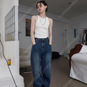 컬러인아이디 루즈핏 딥 데님 진청