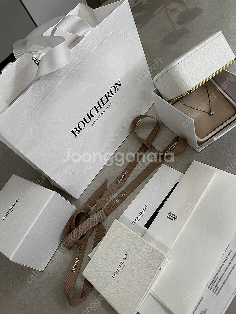 부쉐론 쎄뻥 보헴 xs화이트골드 목걸이 풀박스 부쉐론목걸이--2