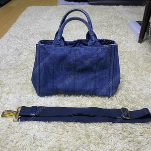 프라다 카나파 데님가방