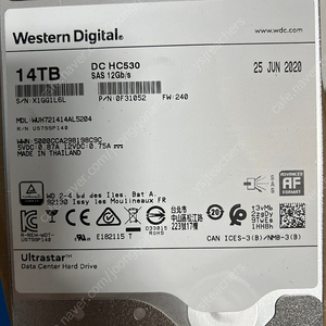 sas hdd 웨스턴디지털 14tb 48개 있습니다.