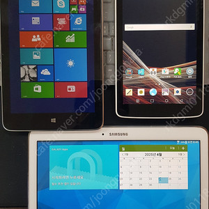 삼성 SM-T530(정상), LG V-400(정상),Lenovo Miix2(부품용) 3개 일괄 판매합니다.(2만원)
