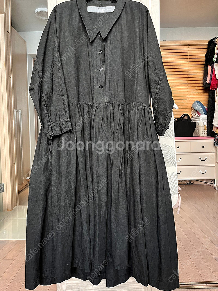 트래블리 에콜 린넨 원피스 블랙. 한섬 마인 타임 랑방...--0