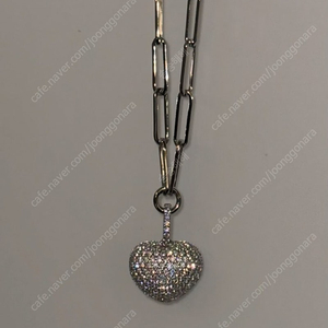 캘리에디 실버 파베체인 하트 네크리스 Heart Chain Necklace