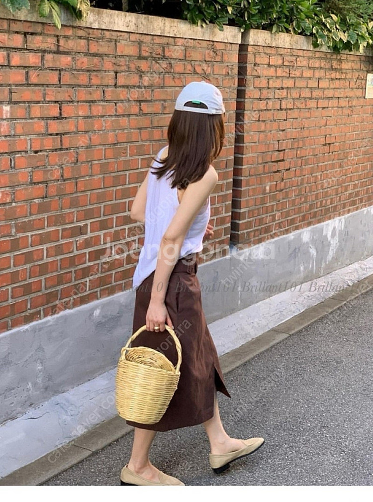 마레 린넨 비죠 랩 스커트--1
