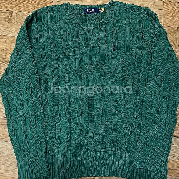 폴로 신형 꽈배기니트 그린 L사이즈(105사이즈)--1