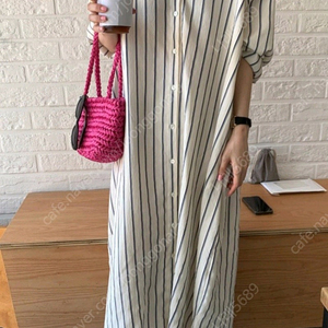 스트라이프 롱롱 원피스