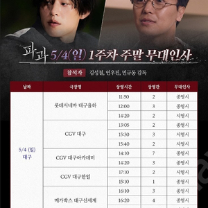 파과 무대인사 정가이하부터 양도합니다 (5/1.5.6) - 서울,부산,대구