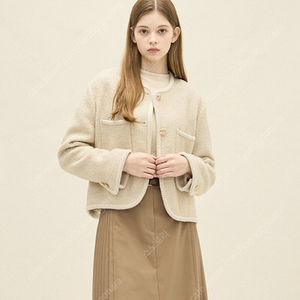 SJSJ 울블렌드 부클레 자켓 페일베이지 44사이즈 새상품 판매합니다.