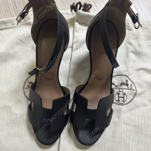 에르메스 레전드 웨지힐 샌들 슈즈 신발 37.5 245 블랙