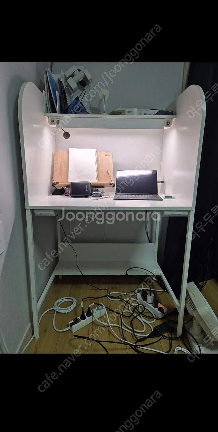 티케 철제 1인 독서실책상 + 카멜레온 LED 팝니다....--2