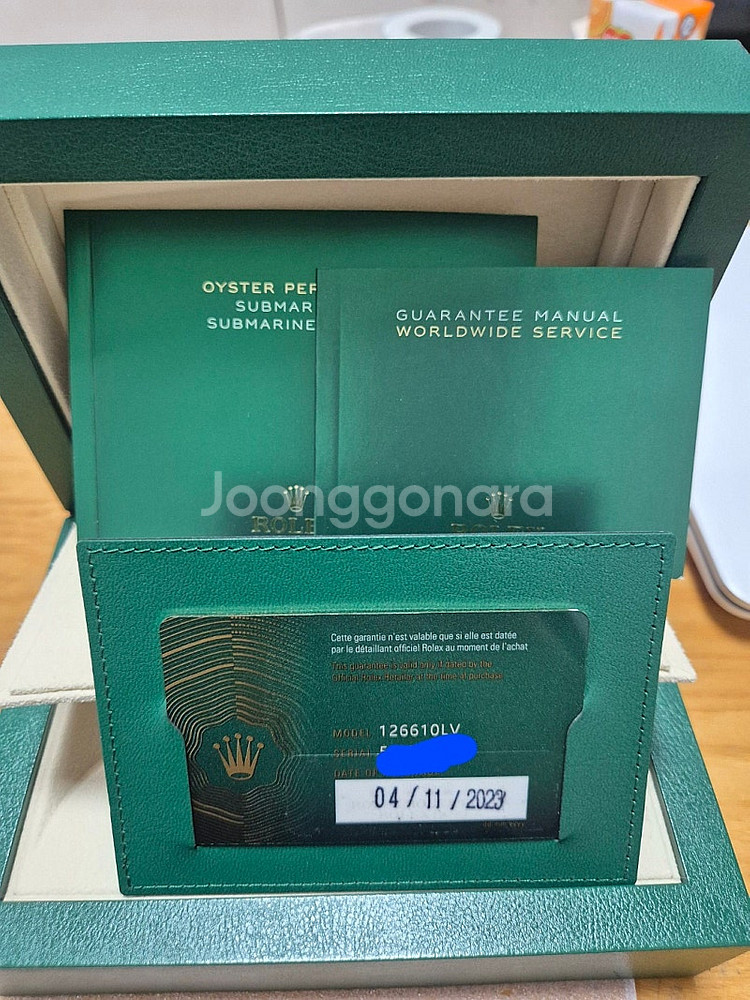 정품 롤렉스 서브마리너 그린 스타벅스 23년11월식 판...--8