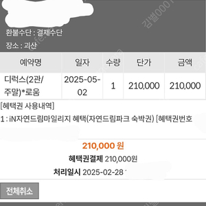 괴산 자연드림파크 호텔 로움 2관 디럭스 3인 5월 2일(금)~5월 3일(토) 숙박권 양도