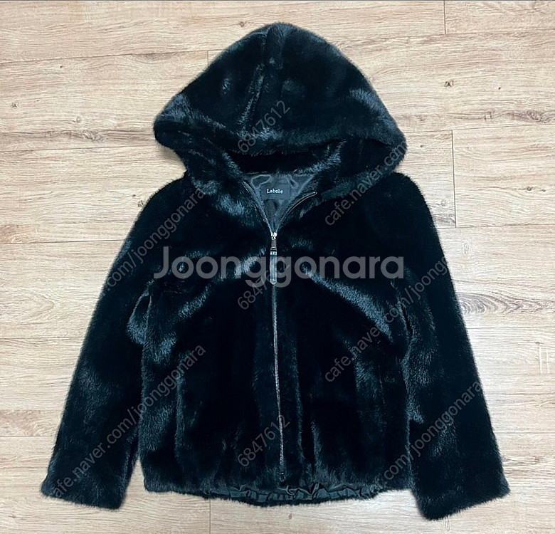 라벨르 후드 페이크퍼 에코퍼 퍼자켓 밍크 집업 모피--3