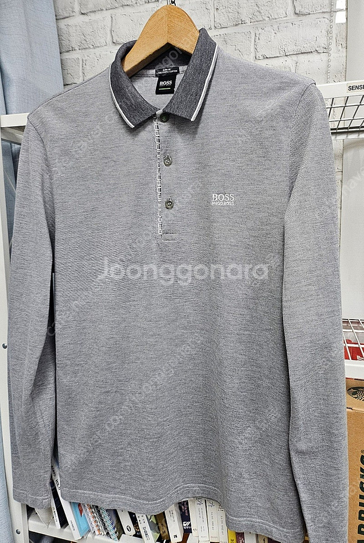 휴고보스 남성 긴팔티 카라티셔츠 슬림핏100 MK63--1