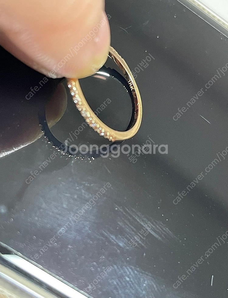 18k 로즈골드 실반지 7호--0