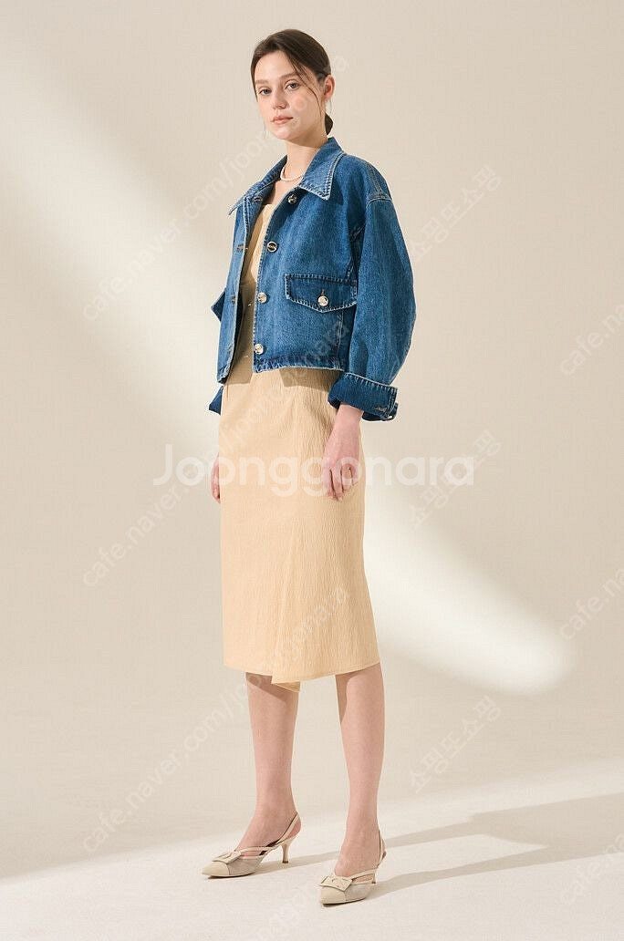 (새상품) 한섬 마인 와이드 커프스 데님 자켓 MN2D...--0