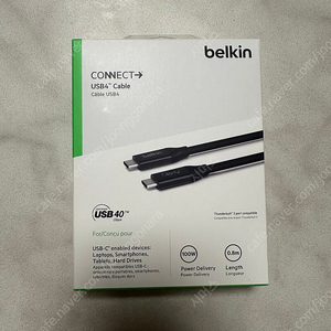 [Belkin] (미개봉 새제품) 벨킨 USB 4 C-C타입 PD 100W 40Gbps 초고속 케이블