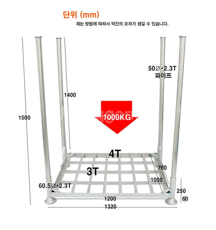 슈퍼랙 농막 창고 파레트랙 1톤적재 공간활용 스택킹랙 ...--9