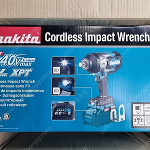 마끼다 무선 임팩렌치 TW001G 본체 1개 + 40Vmax/4.0Ah 배터리 2개 + 충전기 1개 + 전용 케이스 [미개봉]