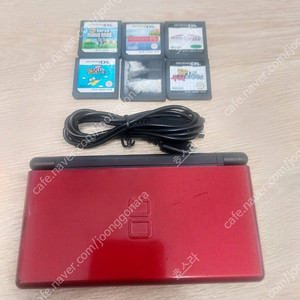 닌텐도 ds lite 라이트 레드 블랙 한글 정발 칩 6개 포함
