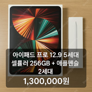 아이패드 프로 12.9 5세대 셀룰러 256GB + 애플펜슬 2세대 (박스 풀세트)