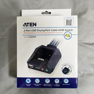 DP KVM스위치 / ATEN CS22DP / 2대 PC개별 컨트롤 / 4K지원