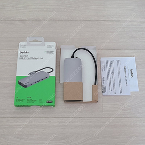 벨킨 7in1 USB-C 멀티 허브 Pro 어댑터 USB 3.2 HDMI 2.0 4K 60Hz PD AVC009fq