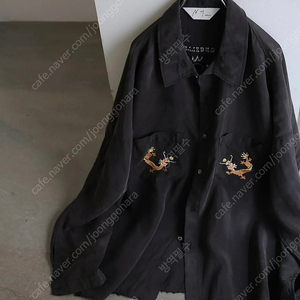 안셀름 25ss AGING EMBROIDERY 오버핏 셔츠 블랙 2사이즈 팝니다
