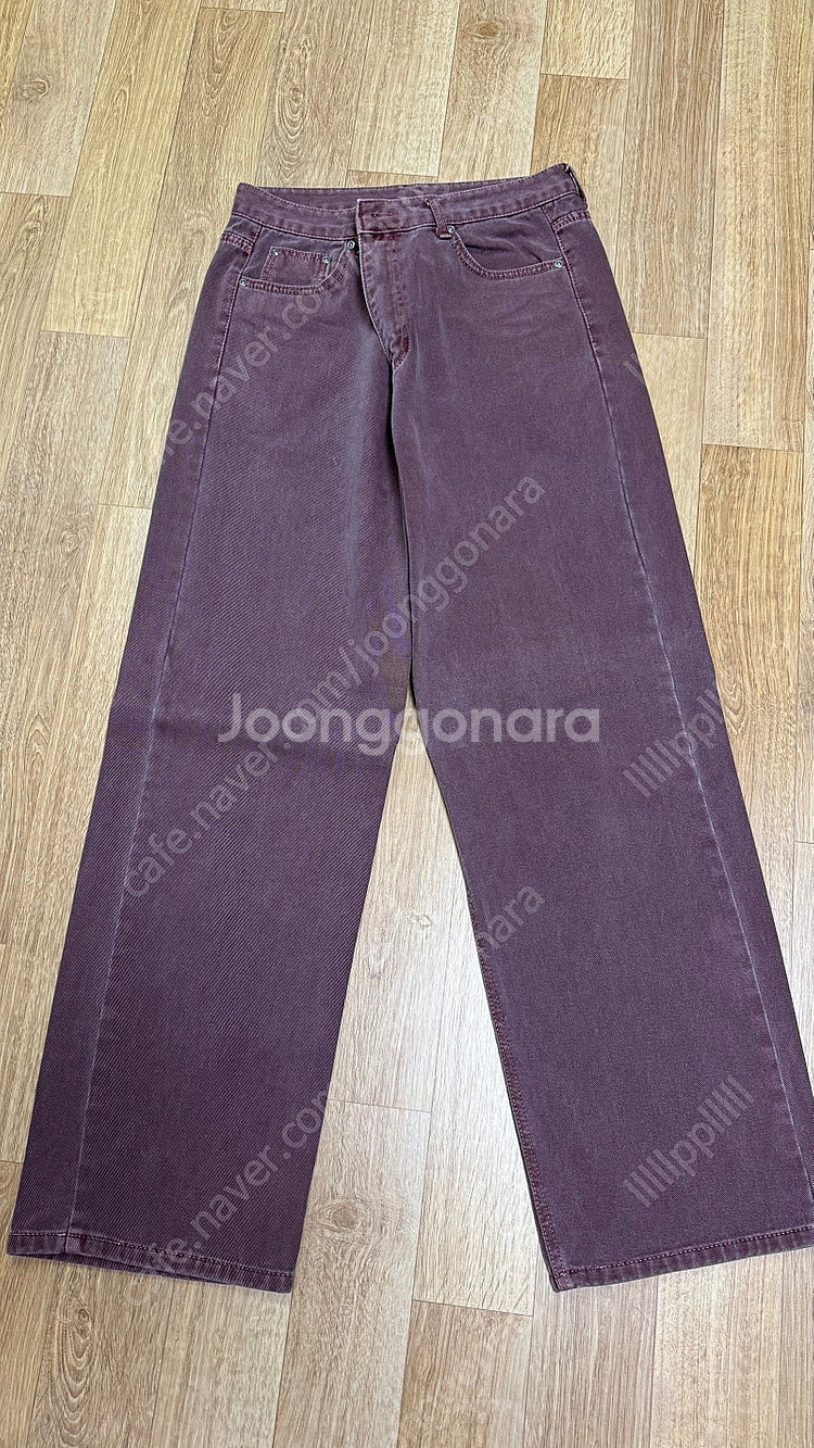 [L] 인템포무드 어글리 다잉 컬러데님 버건디--2