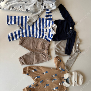 100일 아기옷 (쟈니앤잭 h&m 모이몰른) 일괄+하기스 맥스드라이 2단계 밴드 8장