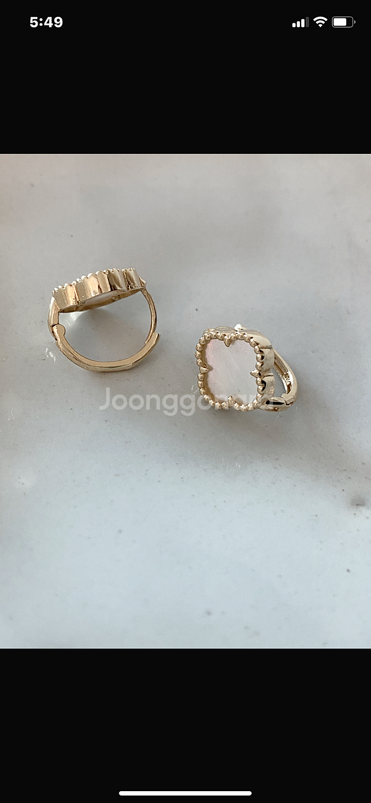 반클리프 오닉스 옐로우골드14K 원터치 귀걸이--3
