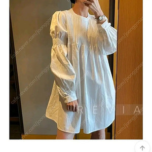 에이라인 핀턱 원피스 블라우스 - 아이보리, 프리