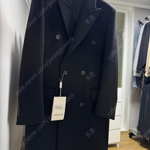 마마가리 24FW 컬렉션 무드 롱 더블 블랙 코트 46판매