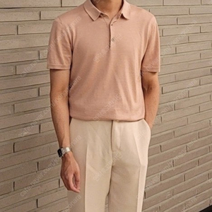존예템) cos 코스 니티드 실크폴로셔츠 연핑크