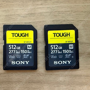 소니 Sony 터프 SD 카드 SF-M512T 2개 일괄 팝니다.