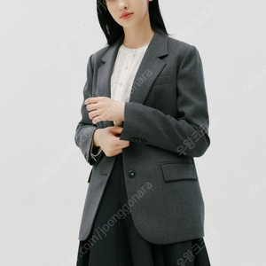 질스튜어트뉴욕 블랙 단색 울혼방 자켓 (블랙 색상)