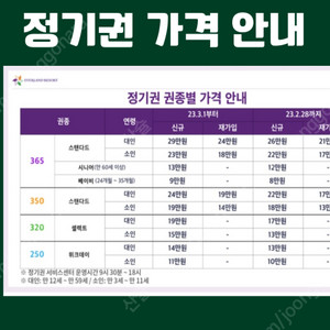 에버랜드 정기권(구.연간이용권) 3매