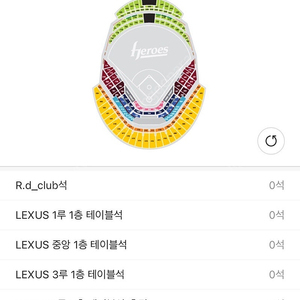고척스카이돔 테이블석 두장에 56,000원에 판매