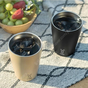 DOD 도플갱어 아웃도어 진공 머그 캠핑컵 우써모 더블 월 240ml 블랙+탄 세트 일괄