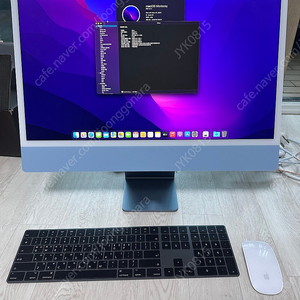 아이맥 M1 24인치 블루 8CPU/8GPU/4포트 8GB 256GB 풀박스