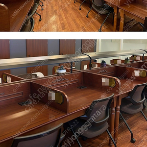 스터디카페 원목책상