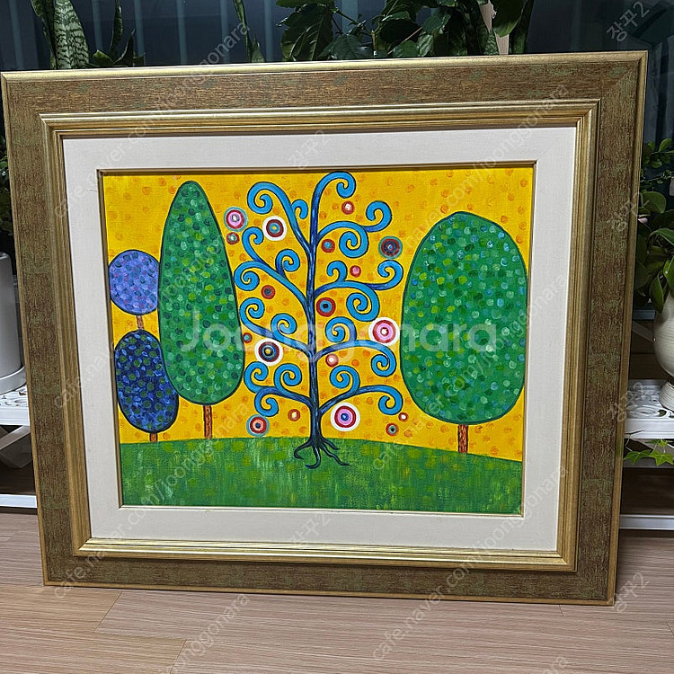 재물복 들어오는 노란 유화 그림 액자️...--1