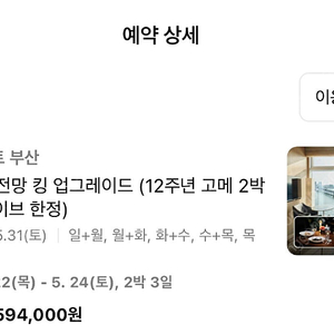 부산파크하얏트 (고층오션뷰) 목금 5월 (2박)식음크레딧20만원증정