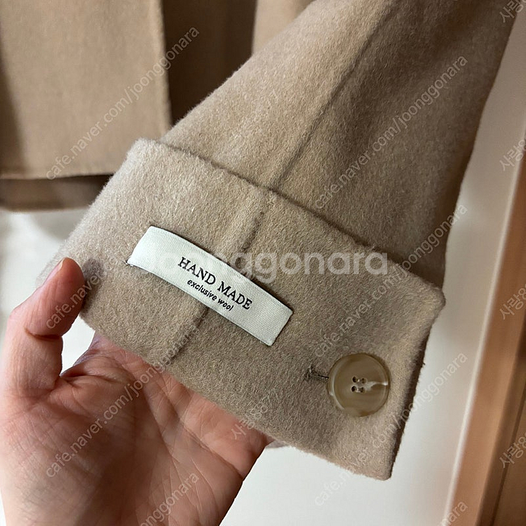 퍼빗 이프온리 구스 패딩조끼 크롭 울 핸드메이드 숏코트--2